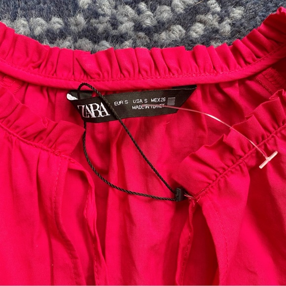 💞 ZARA PINK TASSEL PUFF LONG SLEEVE EMBROIDERED DETAIL MINI DRESS! - Picture 11 of 16